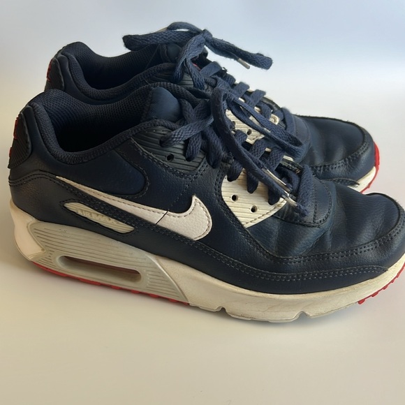 Nike Air Max 90 GS Navy Blue Obsidian Red Sz 5.5Y, DV3607 400 - Picture 4 of 6